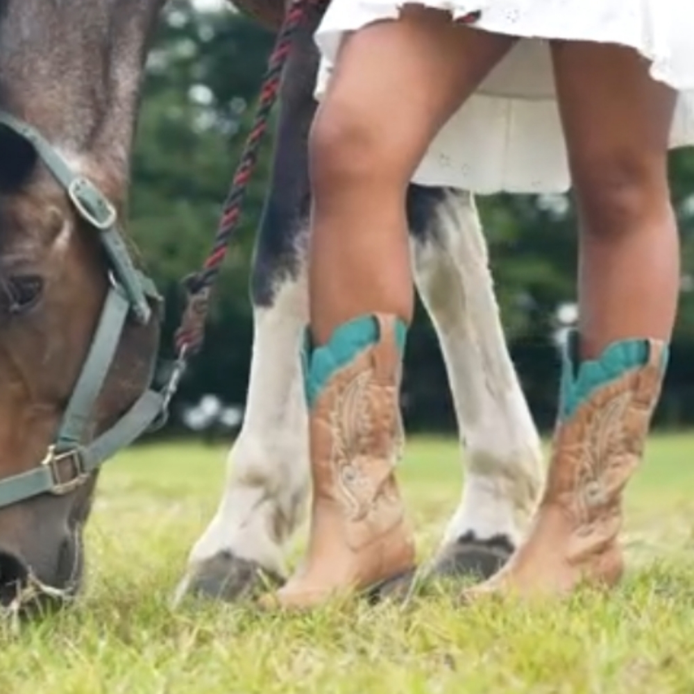 Coconuts by Matisse Cimmaron Teal Tan Color Boho Western Cowgirl Boots - Picture 16 of 16